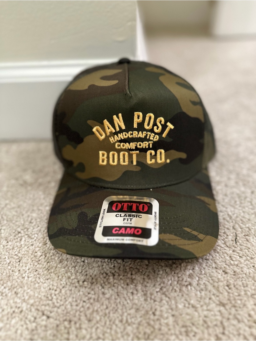 Dan Post Camo Cap with Gold Embroidery brand new
